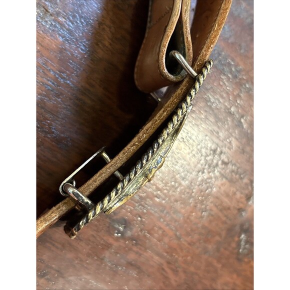 Vintage Polo Ralph Lauren Tooled Leather Silver Plated Longhorn Belt 32 *As-Is* main image 14